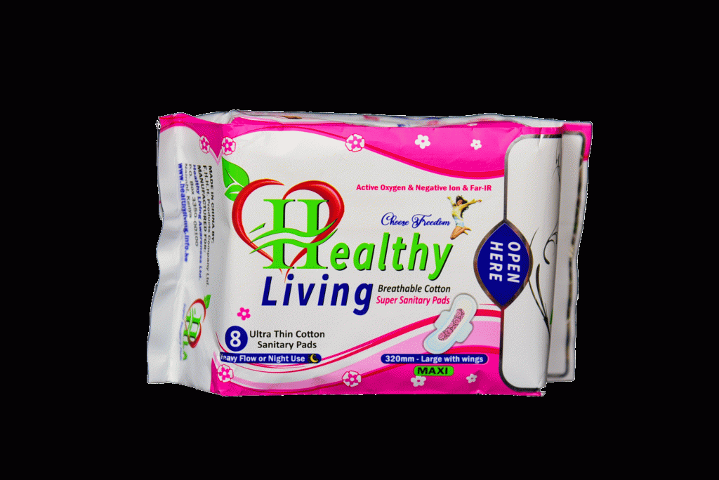 Healthy Living Sanitary Pads for 320mm with Anions and Magnetic Energy are designed for wellness during periods.